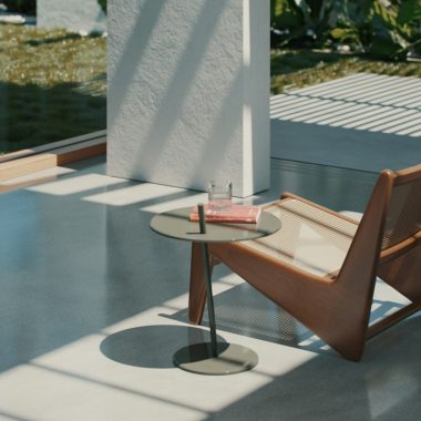 a chair and a table in a room