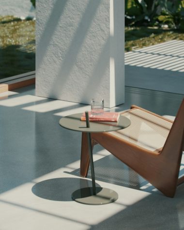 a chair and a table in a room